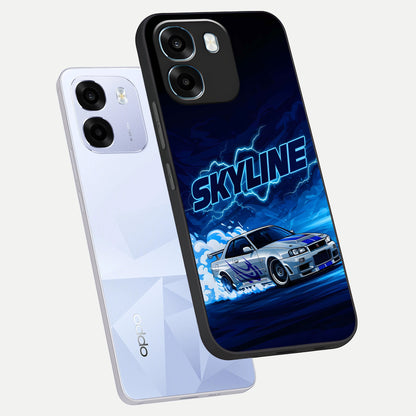  Neon Drift Beast phone case For Oppo K14 5G showing premium glass back cover with detailed artwork