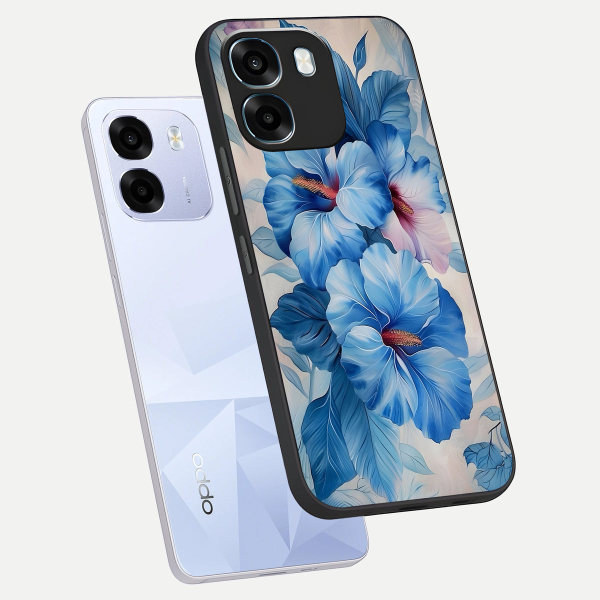  Ocean Hibiscus Grace phone case For Oppo K14 5G showing premium glass back cover with detailed artwork