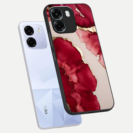  Pink And White Marble phone case For Oppo K14 5G showing premium glass back cover with detailed artwork
