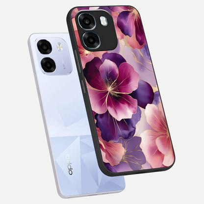  Pink Bouquet Florals phone case For Oppo K14 5G showing premium glass back cover with detailed artwork