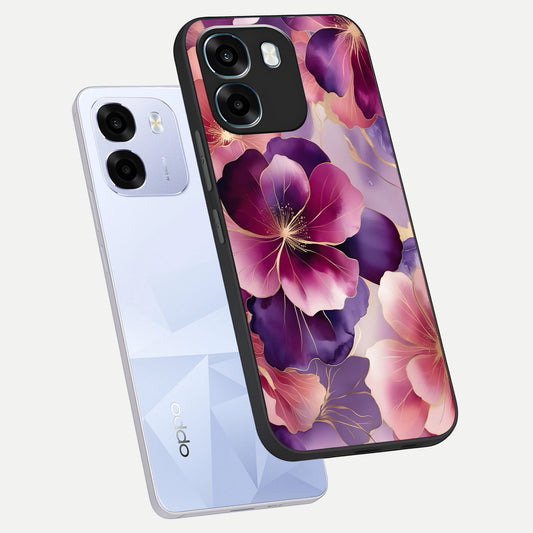 Pink Bouquet Florals phone case For Oppo K14 5G showing premium glass back cover with detailed artwork