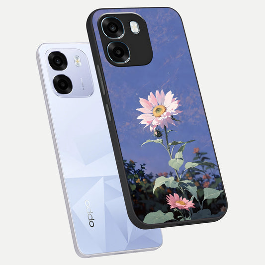  Pink Shells Outline phone case For Oppo K14 5G showing premium glass back cover with detailed artwork