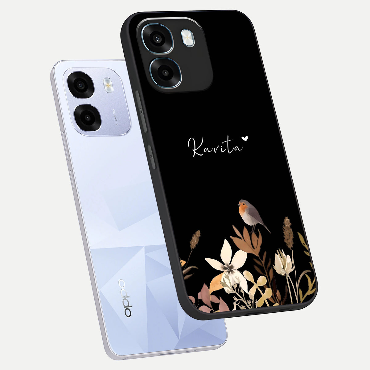  Quiet Garden Tune Custom Name phone case For Oppo K14 5G showing premium glass back cover with detailed artwork