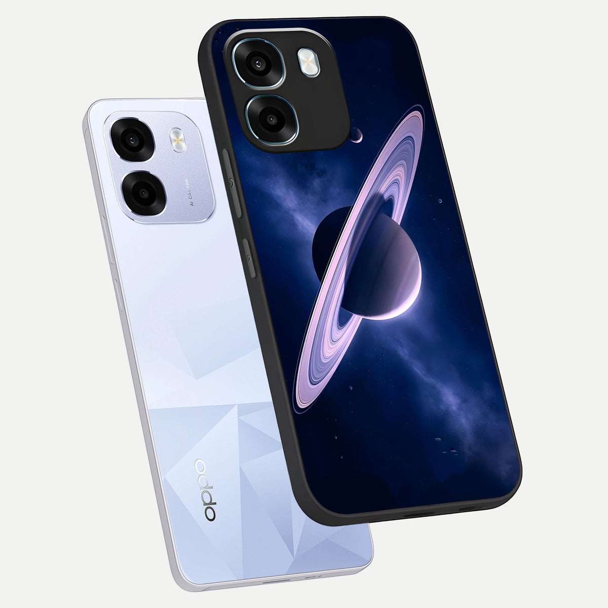  Saturn Ring Mystique phone case For Oppo K14 5G showing premium glass back cover with detailed artwork