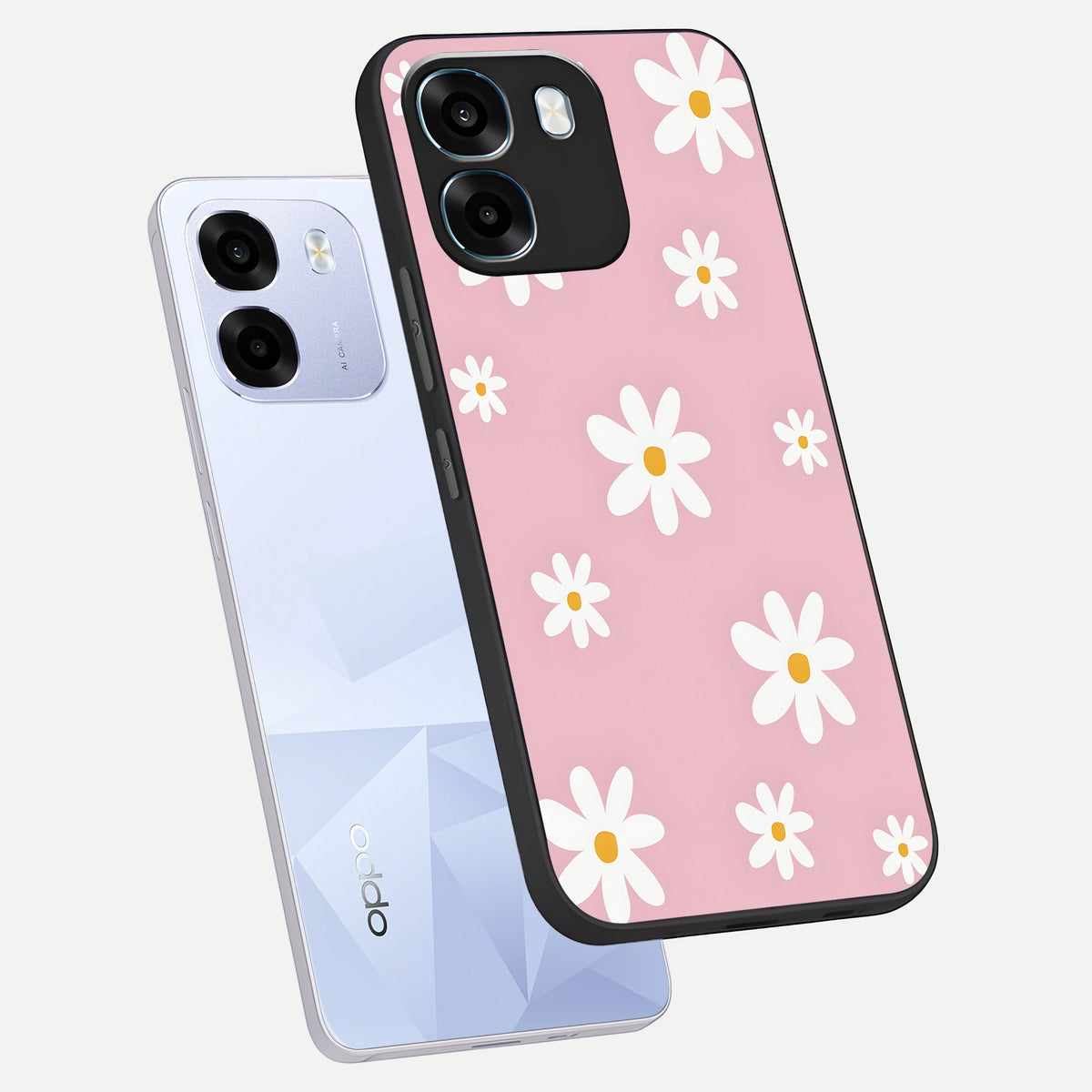  Soft Daisy Bliss phone case For Oppo K14 5G showing premium glass back cover with detailed artwork