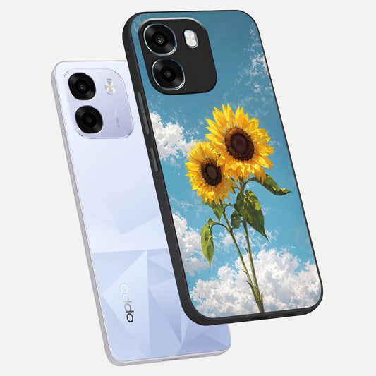  Sunlit Daisy Glow phone case For Oppo K14 5G showing premium glass back cover with detailed artwork
