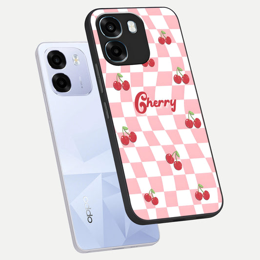  Sweet Cherry Vibes phone case For Oppo K14 5G showing premium glass back cover with detailed artwork