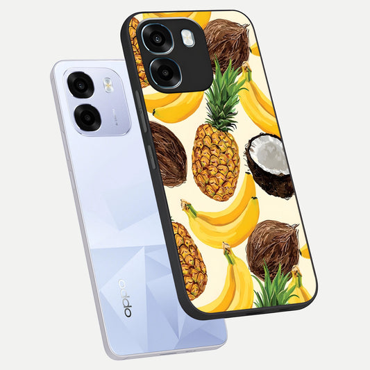  Tropical Fruit Mood phone case For Oppo K14 5G showing premium glass back cover with detailed artwork