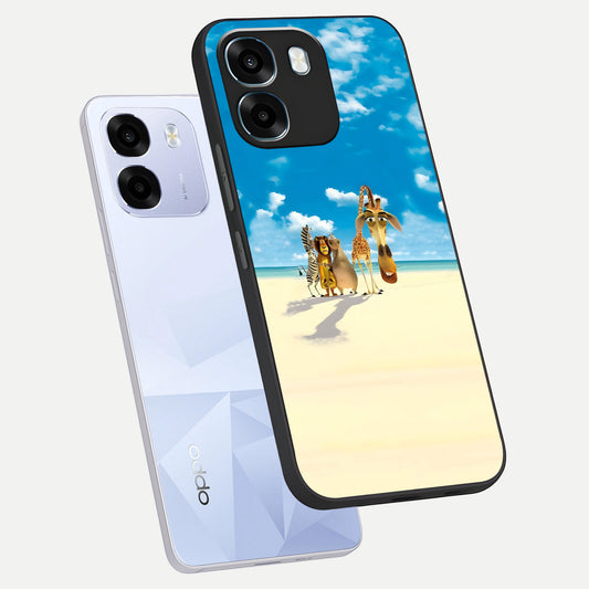  Tropical Fun Squad phone case For Oppo K14 5G showing premium glass back cover with detailed artwork