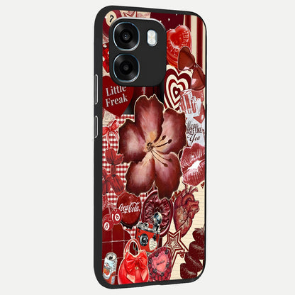  Aesthetic Little Freak back cover For Oppo K14 5G slim fit glass case with vibrant aesthetic design