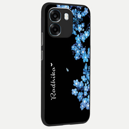  Blue Petal Dream Custom Name back cover For Oppo K14 5G slim fit glass case with vibrant aesthetic design