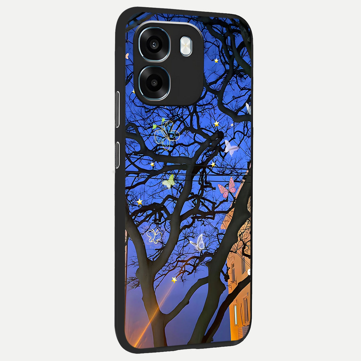  Butterfly Night Magic back cover For Oppo K14 5G slim fit glass case with vibrant aesthetic design