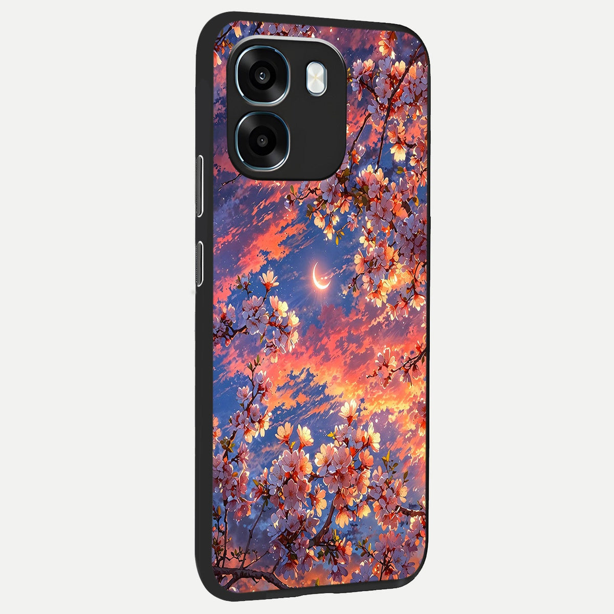  Celestial Sakura Sunset back cover For Oppo K14 5G slim fit glass case with vibrant aesthetic design