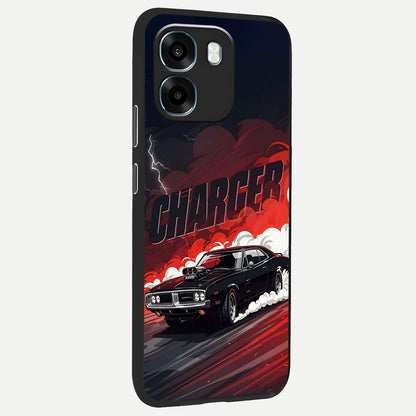  Dark Charger Fury back cover For Oppo K14 5G slim fit glass case with vibrant aesthetic design