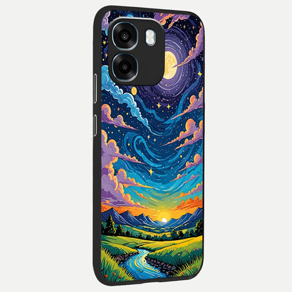  Dreamy Night Landscape back cover For Oppo K14 5G slim fit glass case with vibrant aesthetic design