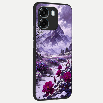  Flower Mountain View back cover For Oppo K14 5G slim fit glass case with vibrant aesthetic design
