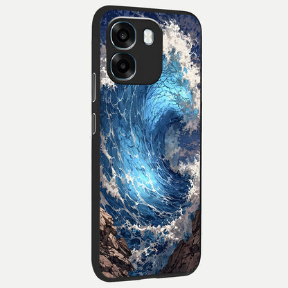  Giant Ocean Wave back cover For Oppo K14 5G slim fit glass case with vibrant aesthetic design