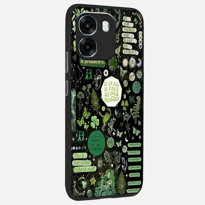  Green Mandala Pattern back cover For Oppo K14 5G slim fit glass case with vibrant aesthetic design