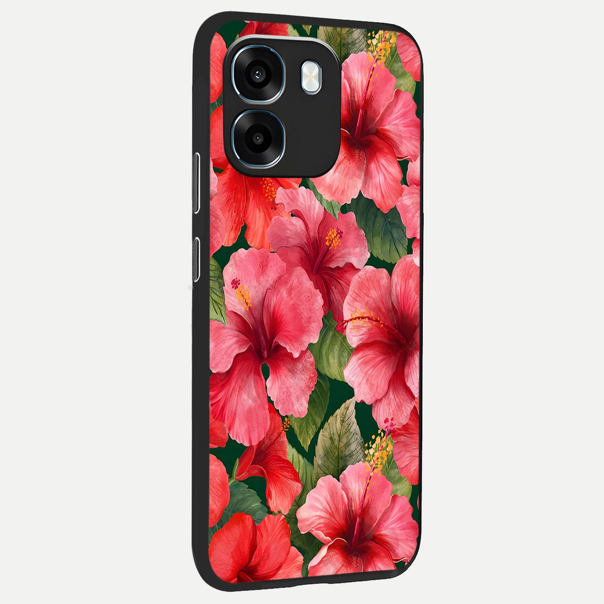  Hibiscus Pattern back cover For Oppo K14 5G slim fit glass case with vibrant aesthetic design