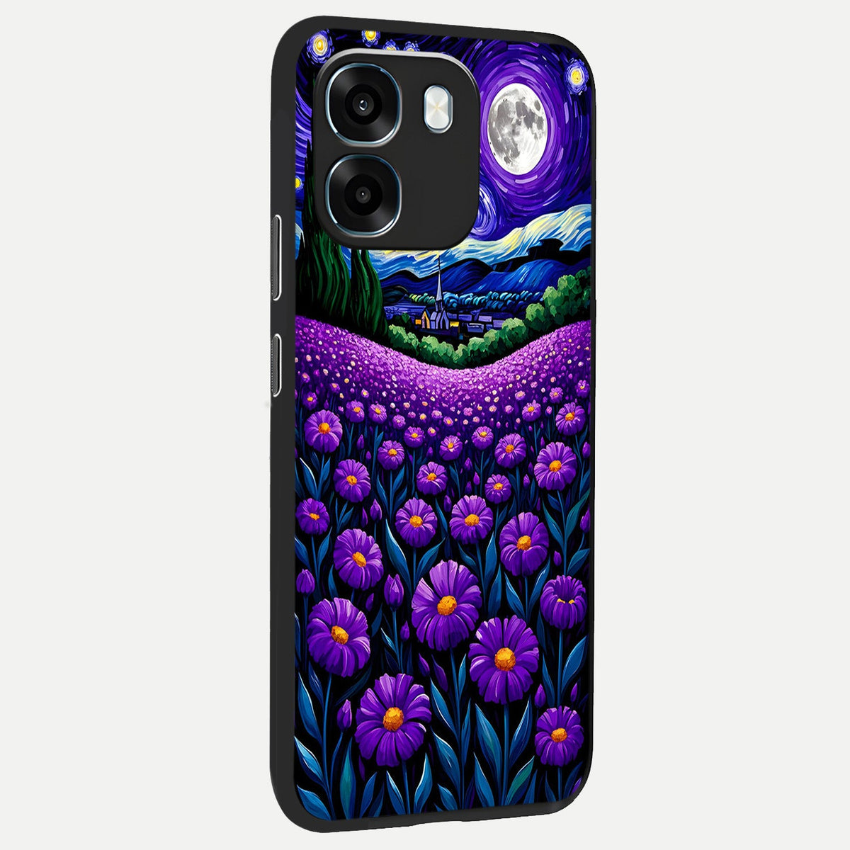  Lavender Moon Field back cover For Oppo K14 5G slim fit glass case with vibrant aesthetic design