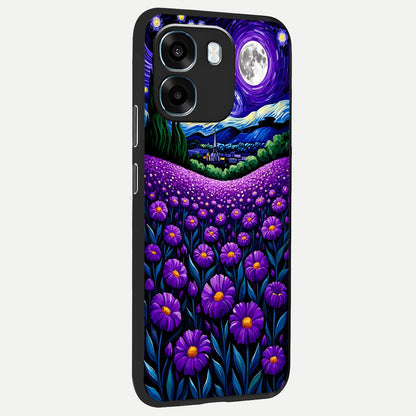  Lavender Moon Field back cover For Oppo K14 5G slim fit glass case with vibrant aesthetic design