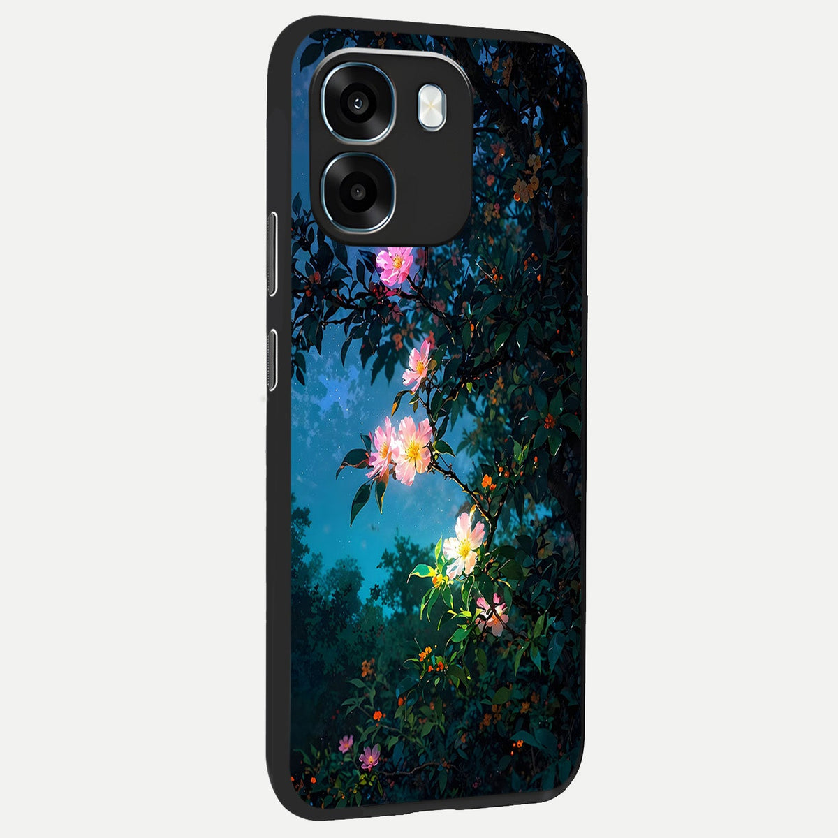  Midnight Bloom Glow back cover For Oppo K14 5G slim fit glass case with vibrant aesthetic design