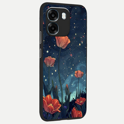 Midnight Tulip Glow back cover For Oppo K14 5G slim fit glass case with vibrant aesthetic design