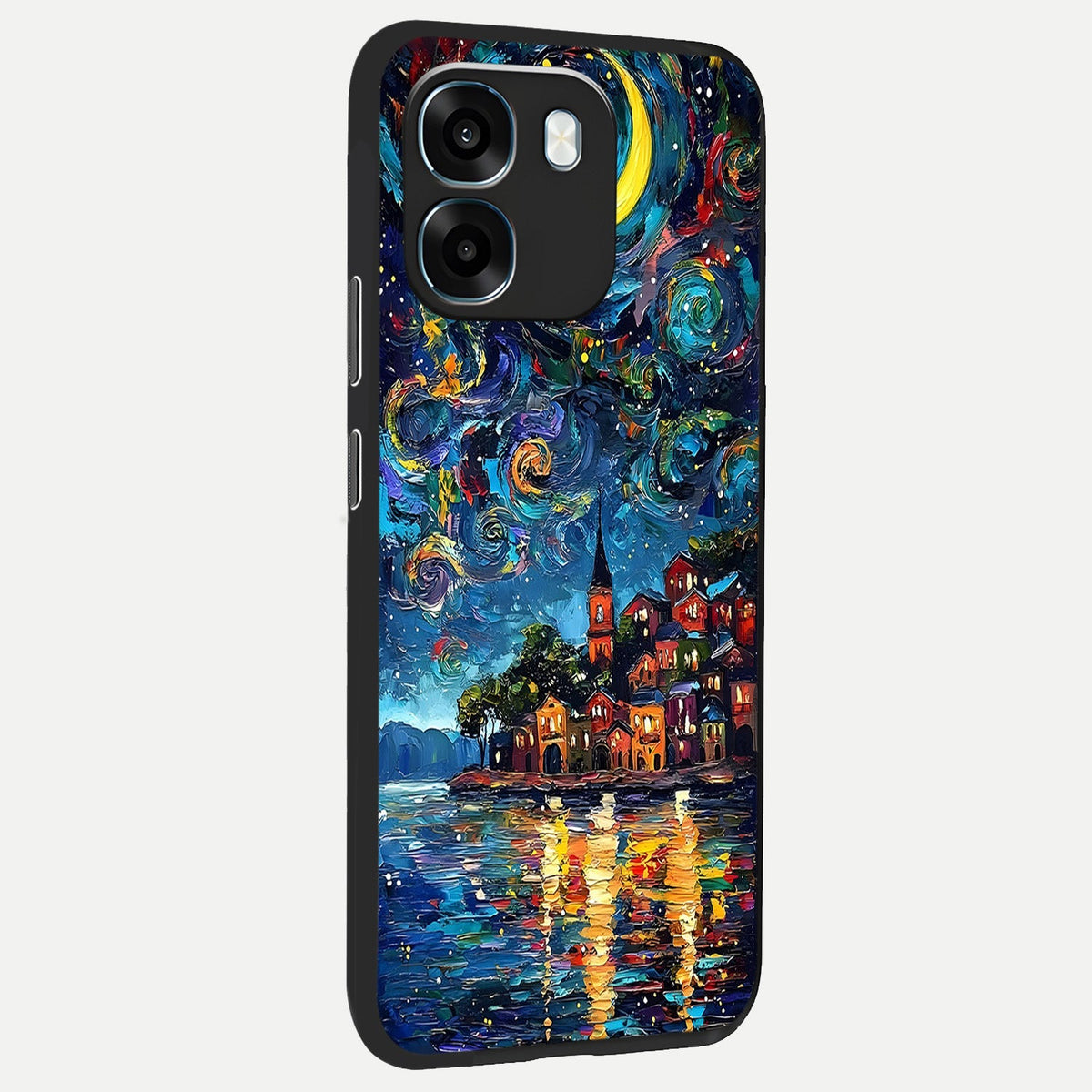  Moonlight Harbor Glow back cover For Oppo K14 5G slim fit glass case with vibrant aesthetic design