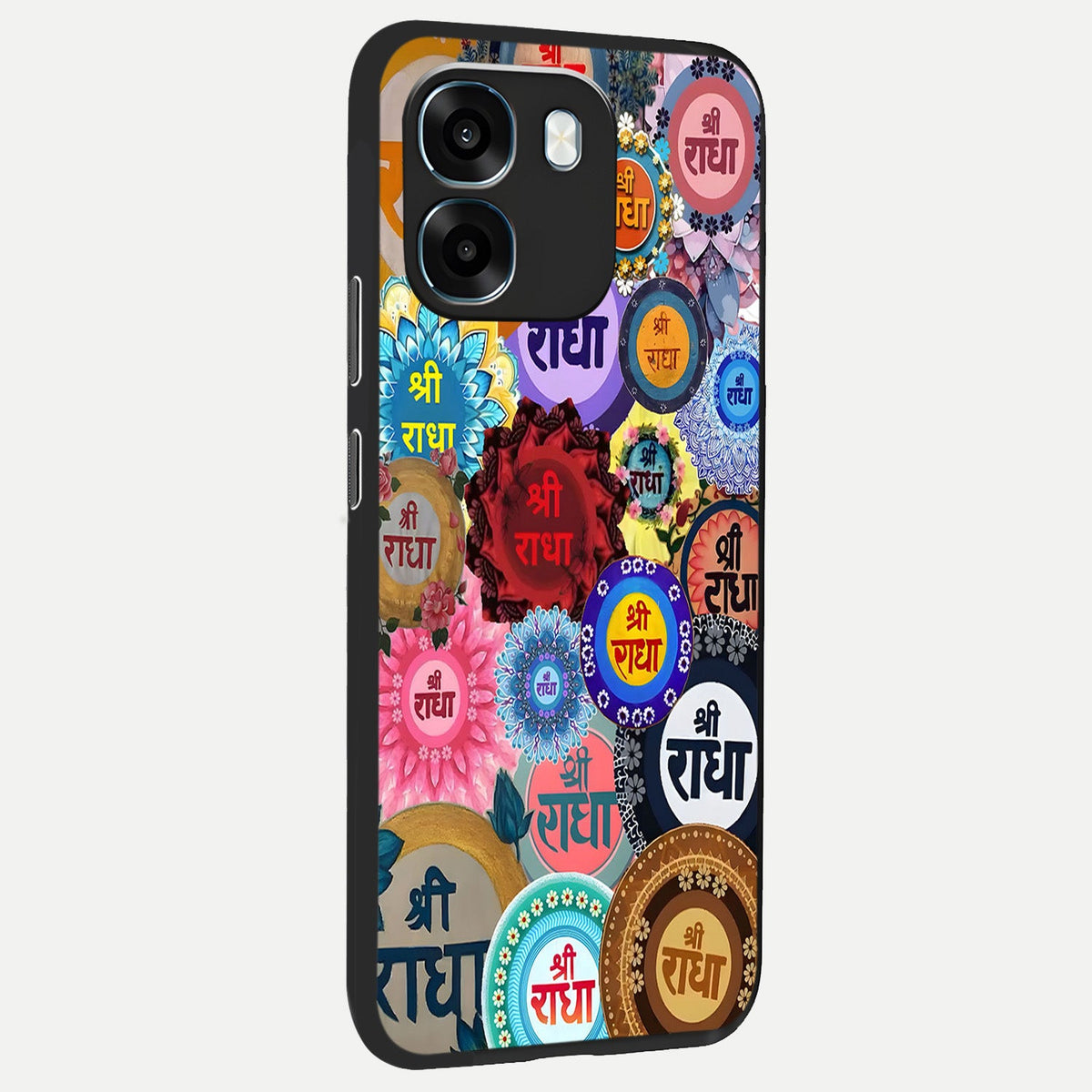  Radha Divine Bloom back cover For Oppo K14 5G slim fit glass case with vibrant aesthetic design