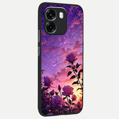  Starlit Rose Twilight back cover For Oppo K14 5G slim fit glass case with vibrant aesthetic design