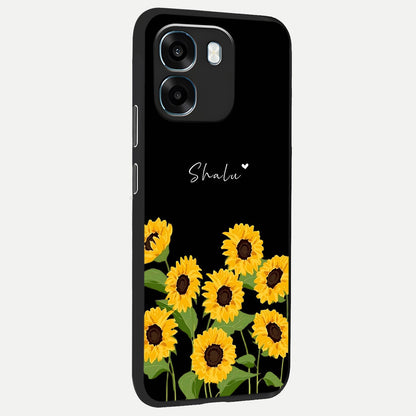  Sunflower Sky Bloom back cover For Oppo K14 5G slim fit glass case with vibrant aesthetic design
