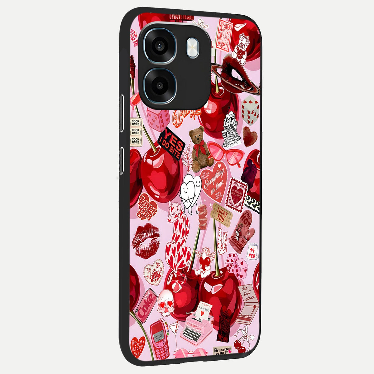  Sweet Cherry Chaos back cover For Oppo K14 5G slim fit glass case with vibrant aesthetic design
