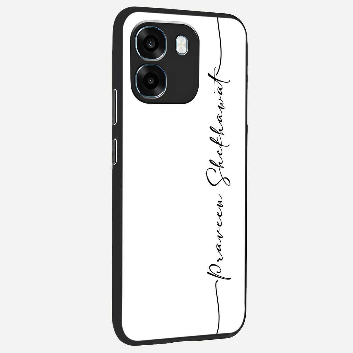  White Tune Custom Name back cover For Oppo K14 5G slim fit personalized glass case with aesthetic design