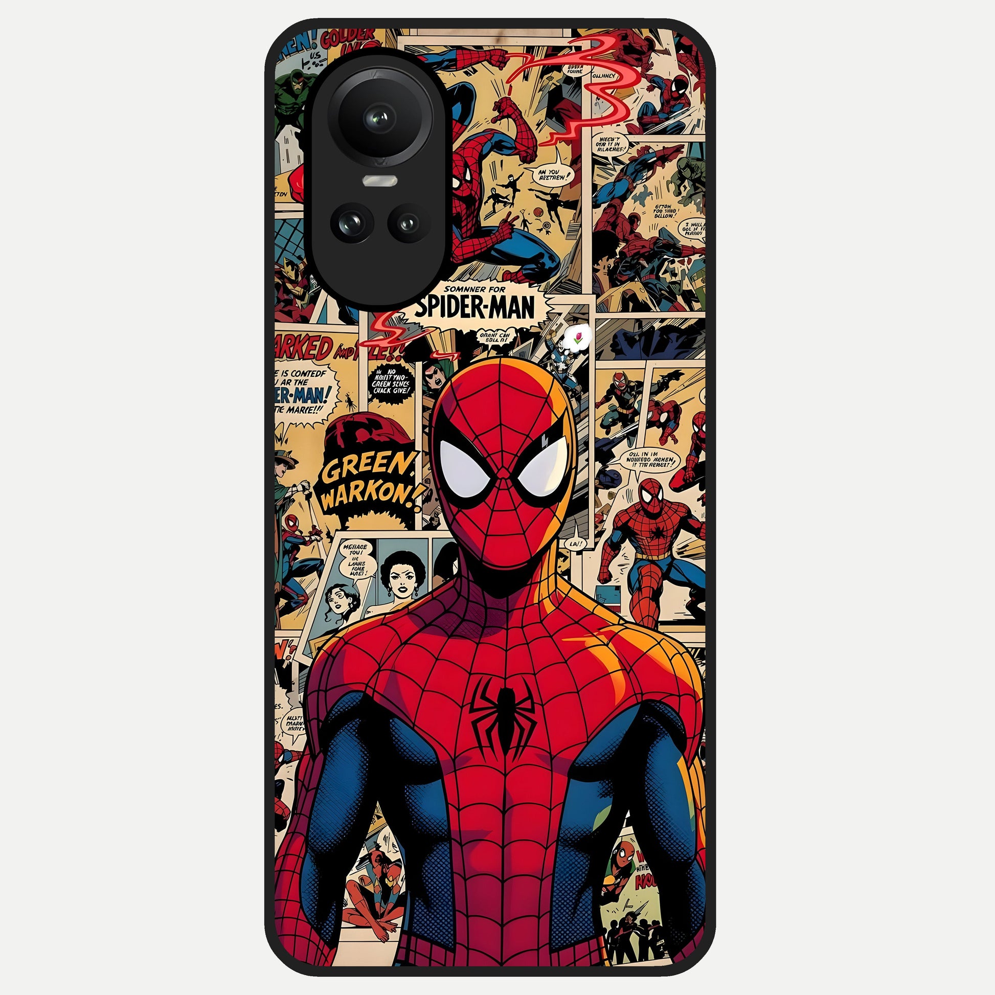  Aesthetic Spider Glass Case For Oppo Reno 10 back cover – full design glossy printed glass finish