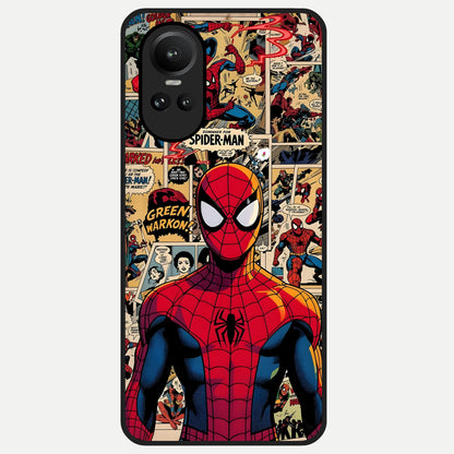  Aesthetic Spider Glass Case For Oppo Reno 10 back cover – full design glossy printed glass finish