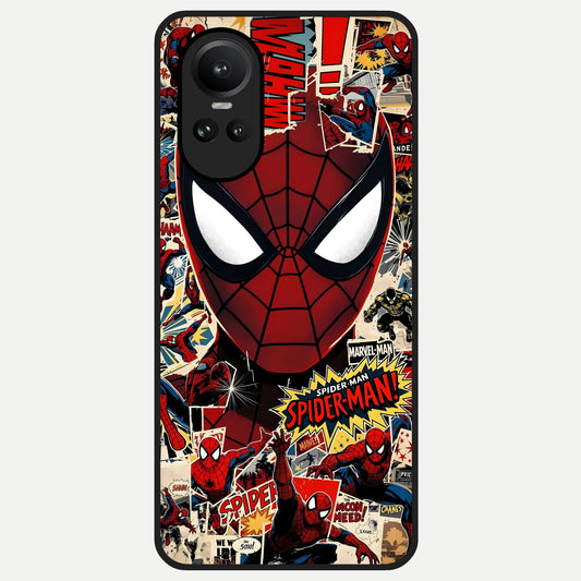  Aesthetic Wonder Spider Glass Case For Oppo Reno 10 back cover – full design glossy printed glass finish