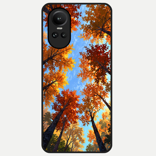  Autumn Sky Rise Glass Case For Oppo Reno 10 back cover – full design glossy printed glass finish