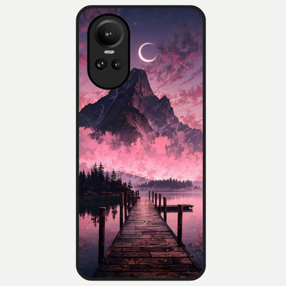  Beautiful Mountain View Glass Case For Oppo Reno 10 back cover – full design glossy printed glass finish