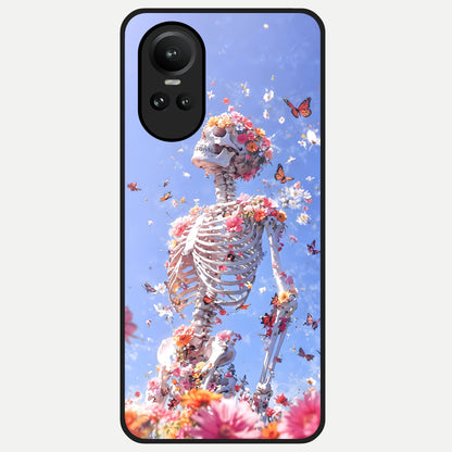  Bloom Beyond Bones Glass Case For Oppo Reno 10 back cover – full design glossy printed glass finish