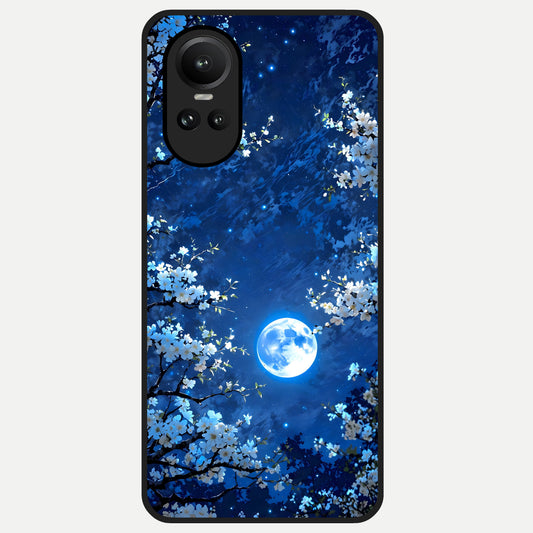  Blossom Moonlight Sky Glass Case For Oppo Reno 10 back cover – full design glossy printed glass finish