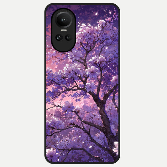  Blossom Tree Glass Case For Oppo Reno 10 back cover – full design glossy printed glass finish