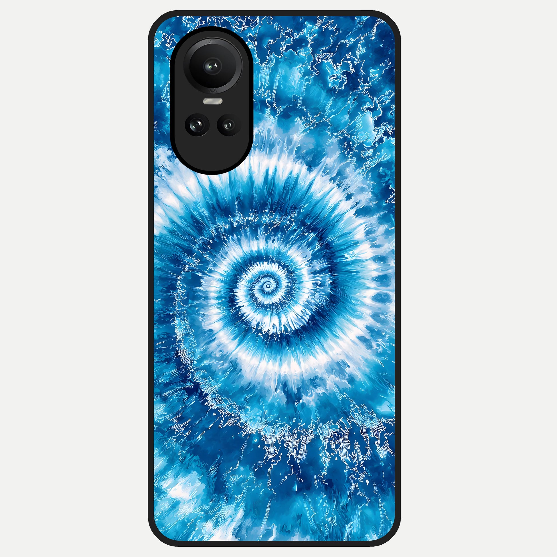  Blue Galaxy Wave Glass Case For Oppo Reno 10 back cover – full design glossy printed glass finish