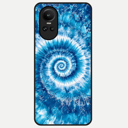  Blue Galaxy Wave Glass Case For Oppo Reno 10 back cover – full design glossy printed glass finish