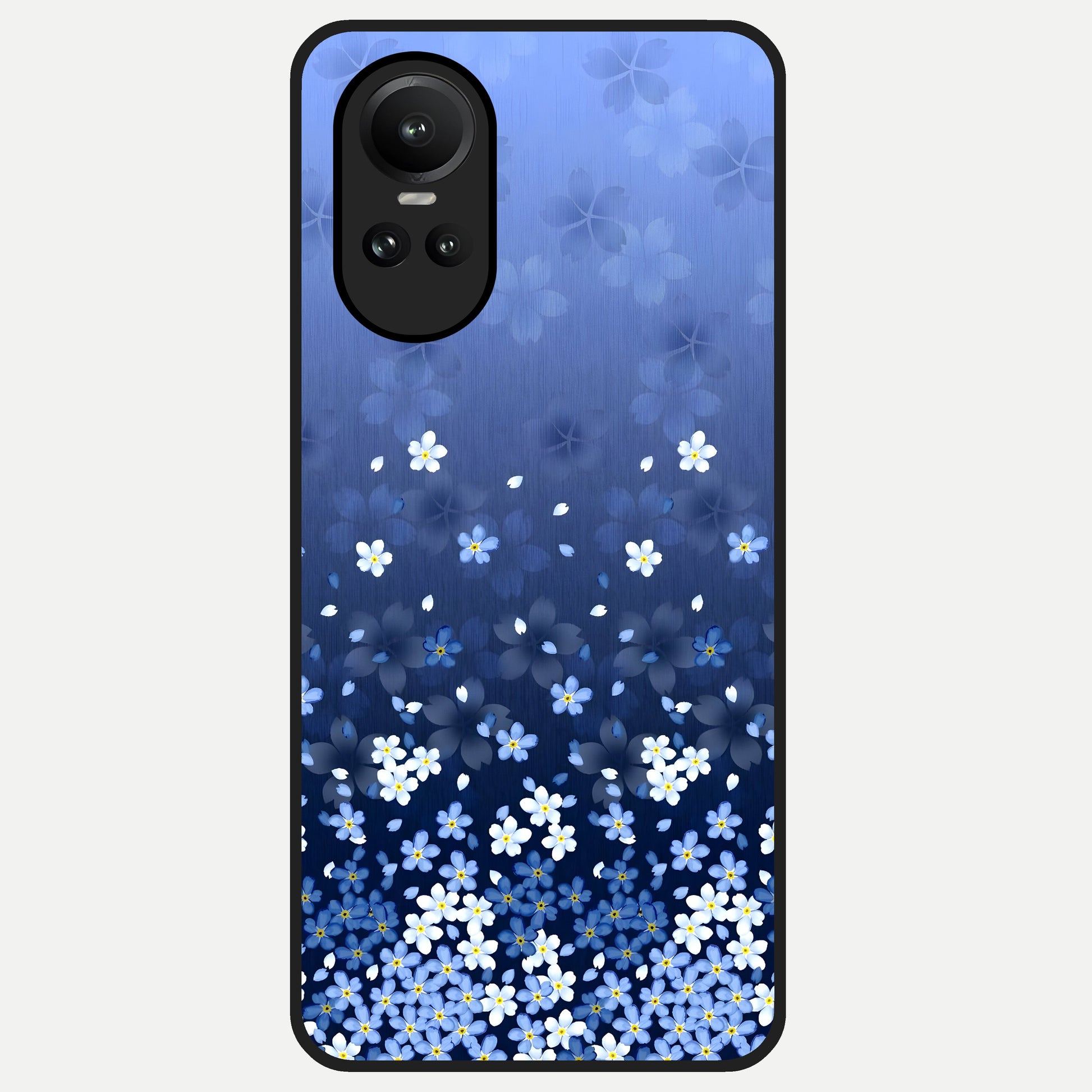  Blue Starry Glass Case For Oppo Reno 10 back cover – full design glossy printed glass finish