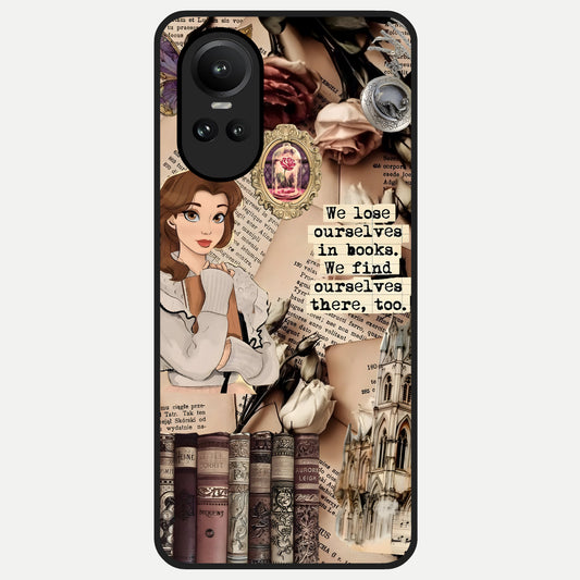  Bookish Dream World Glass Case For Oppo Reno 10 back cover – full design glossy printed glass finish