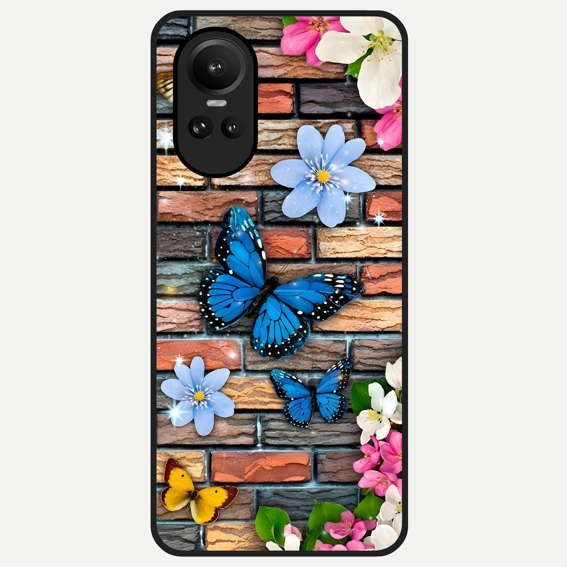  Brick Bloom Flight Glass Case For Oppo Reno 10 back cover – full design glossy printed glass finish