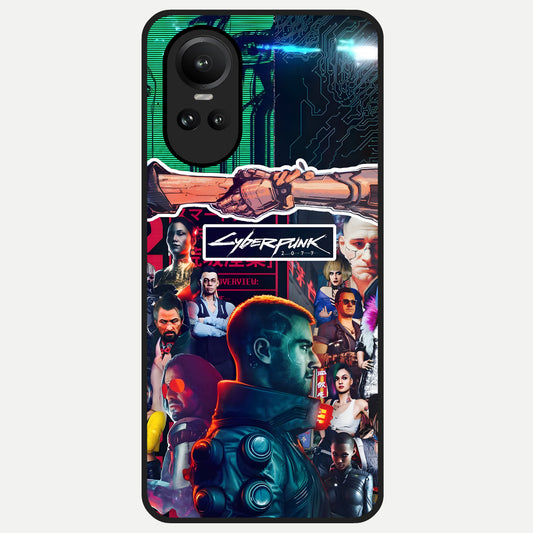  CYBERPUNK Legacy Glass Case For Oppo Reno 10 back cover – full design glossy printed glass finish