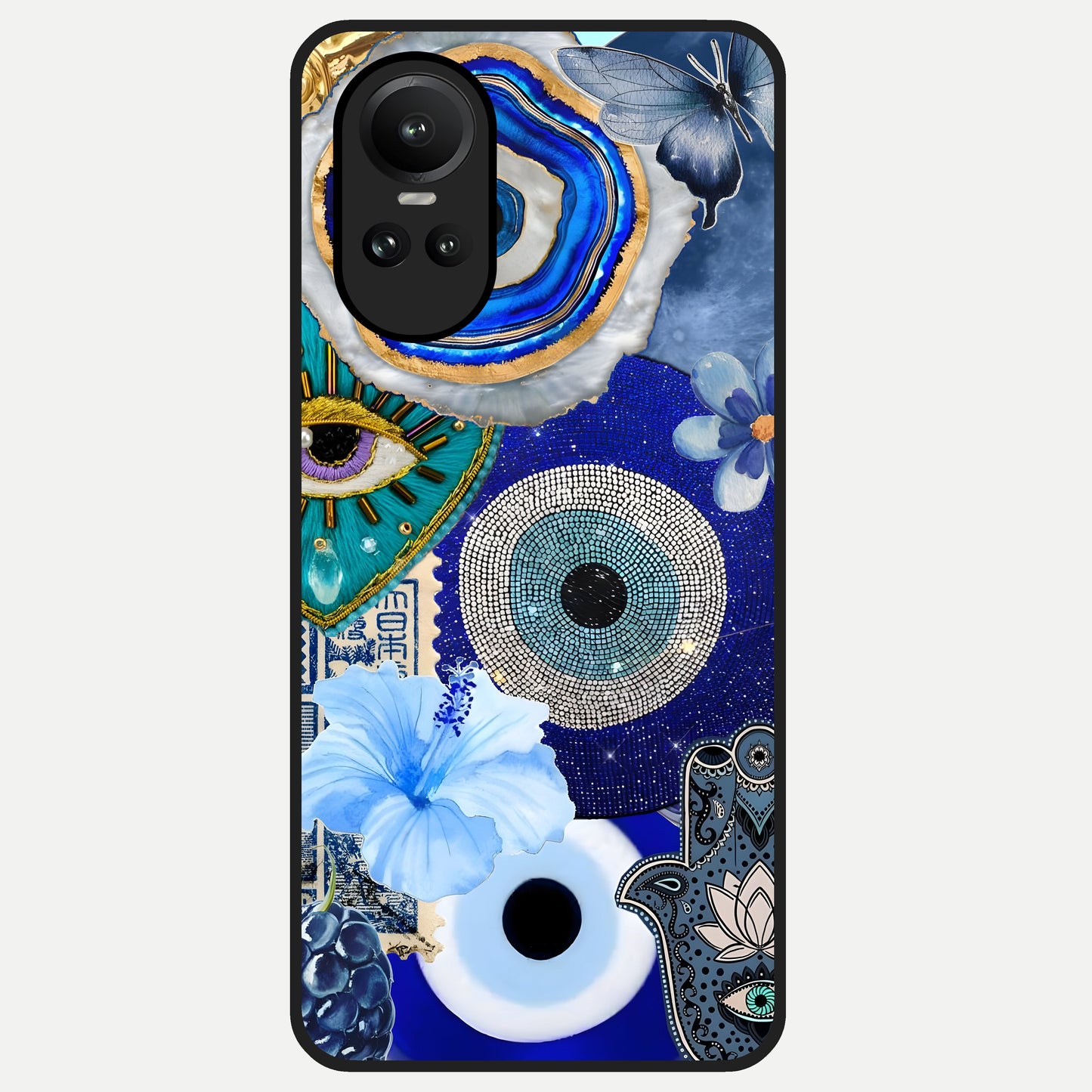  Celestial Blue Vision Glass Case For Oppo Reno 10 back cover – full design glossy printed glass finish