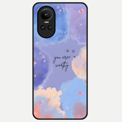  Celestial Cloud Magic Glass Case For Oppo Reno 10 back cover – full design glossy printed glass finish