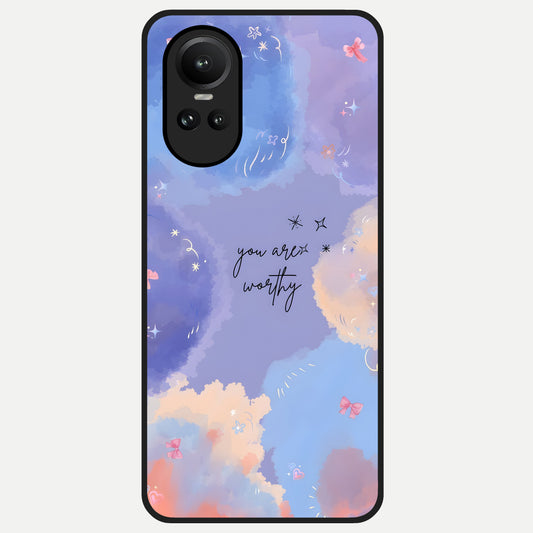  Celestial Cloud Magic Glass Case For Oppo Reno 10 back cover – full design glossy printed glass finish